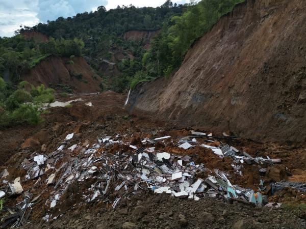Images of the landslide that has cut off the southwest of the country