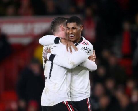 Manchester United thrashed Nottingham Forest 3-0 and has a foot and a half in the Carabao Cup final