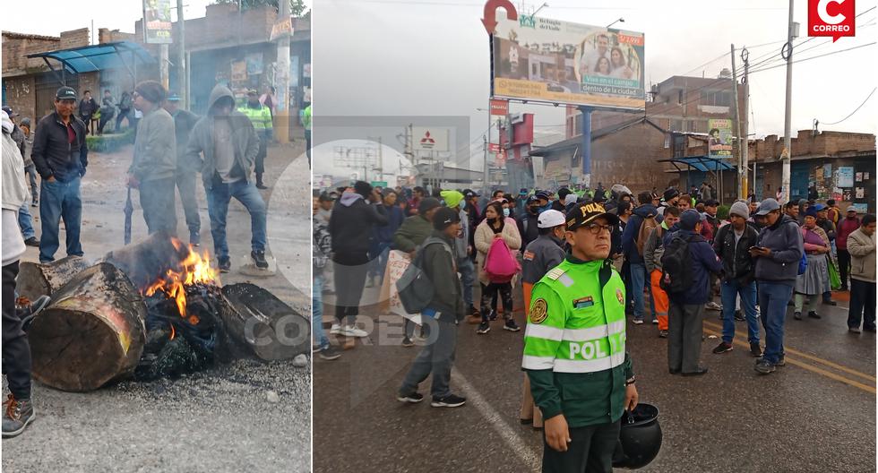 Strike in Huancayo begins with a blockade on the Quebrada Honda bridge (VIDEO)