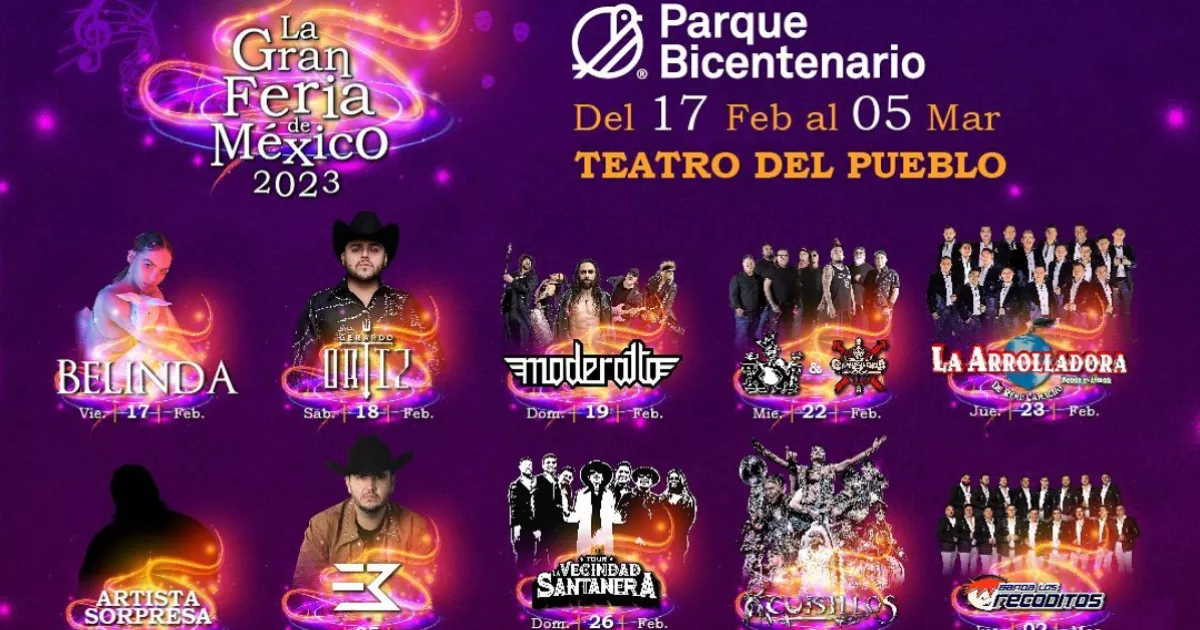 These are the artists that will be presented at the Gran Feria de México 2023