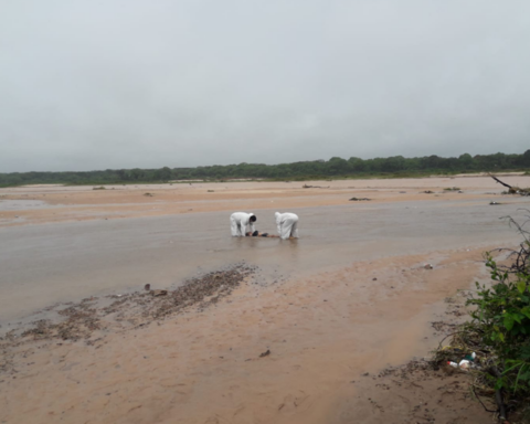 They recover the body of a person drowned in the Piraí river