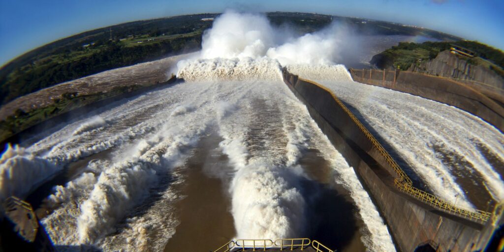 With increasing rainfall, hydroelectric plants open the floodgates