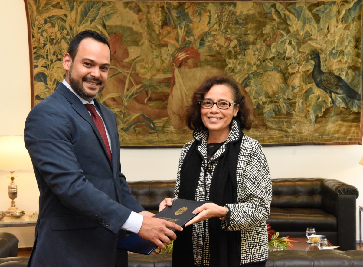 Ambassador Vadell delivers Copies of the Style to the Brazilian Foreign Ministry