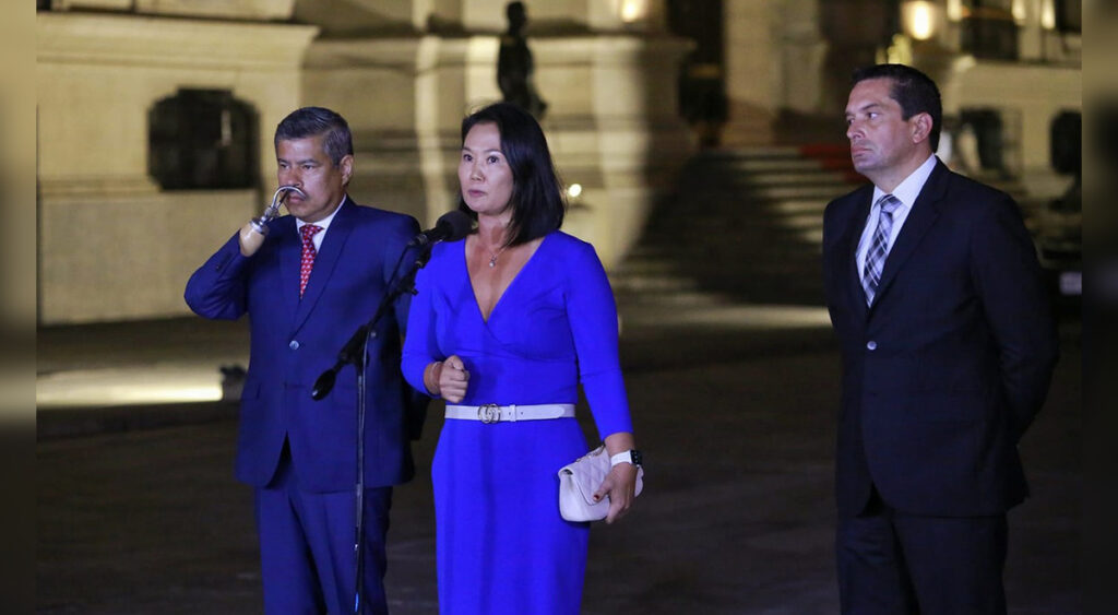 Dina Boluarte and Keiko Fujimori met at the Government Palace this Wednesday