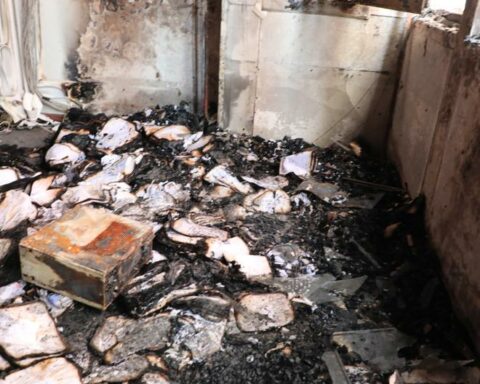 Fire in one of the rooms of the Superior Court of Justice of Lima