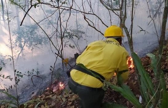 Bomberos intensifican labores para sofocar incendios forestales en Bahoruco y Barahona