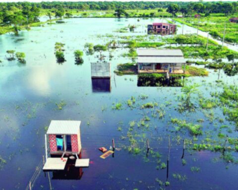 In Okinawa there are about 500 affected families with flooded homes