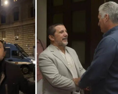 Marco Papacci y junto a Miguel Díaz-Canel