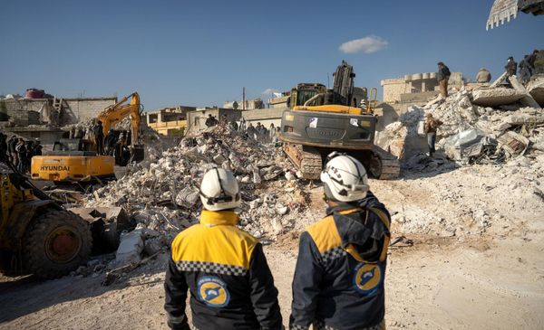 White helmets and blue helmets, in lower case