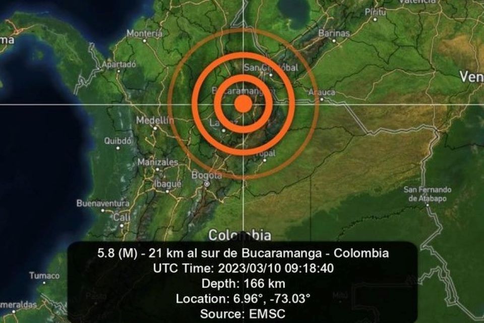 5.9 intensity tremor shook Colombia in the early morning of #10Mar