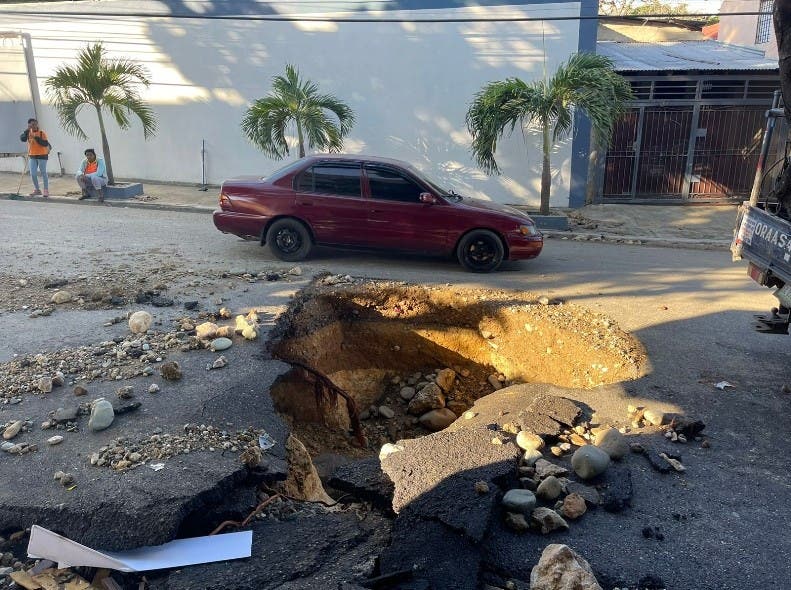 Pipe explosion caused damage to La Fuente hotel.