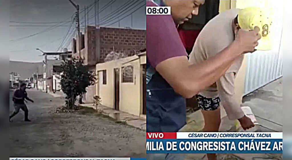 Betssy Chávez: relatives throw water at journalists who were waiting for the congressman at his home in Tacna