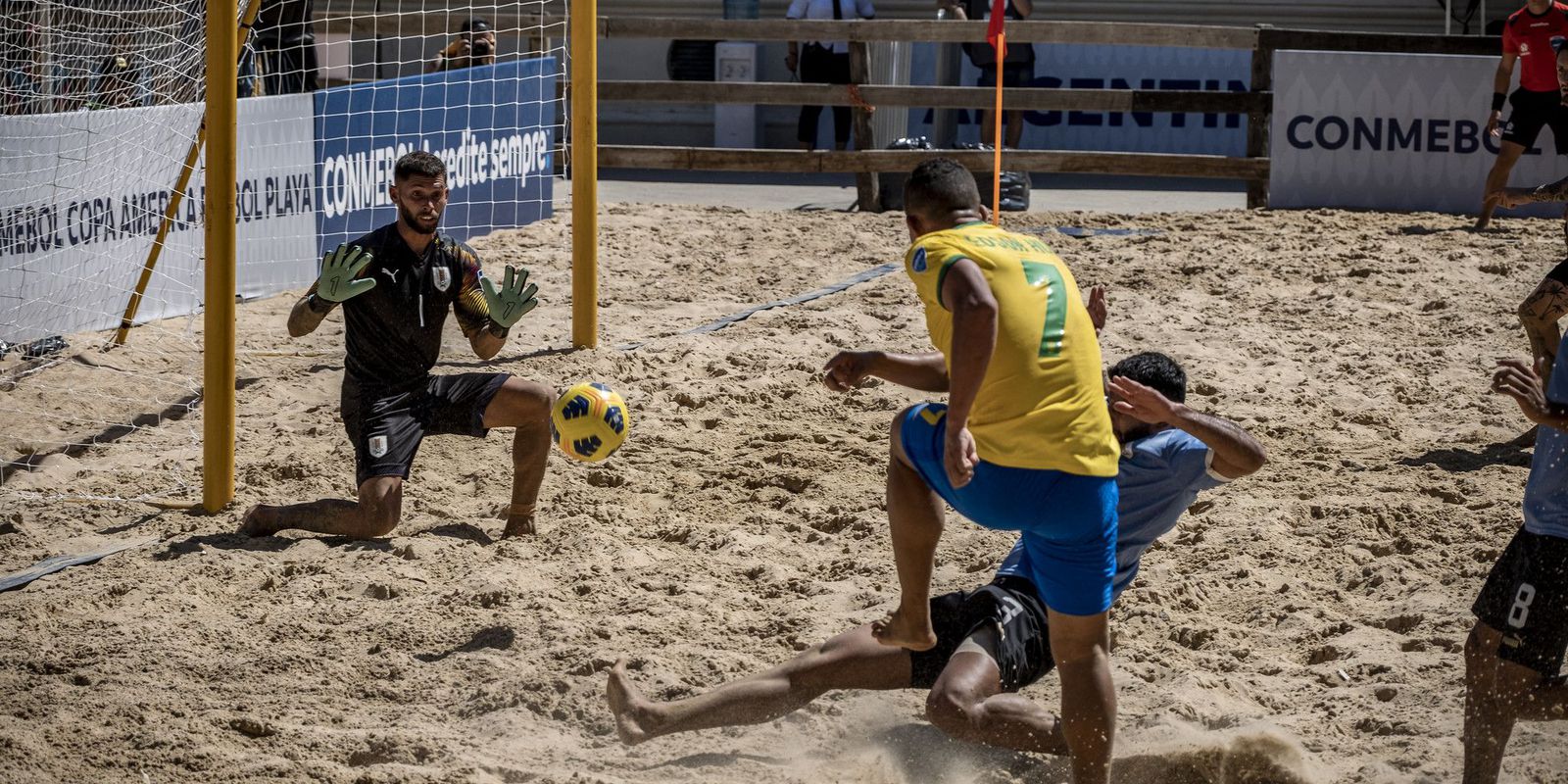 Brazil beats Uruguay in the Copa América beach soccer debut