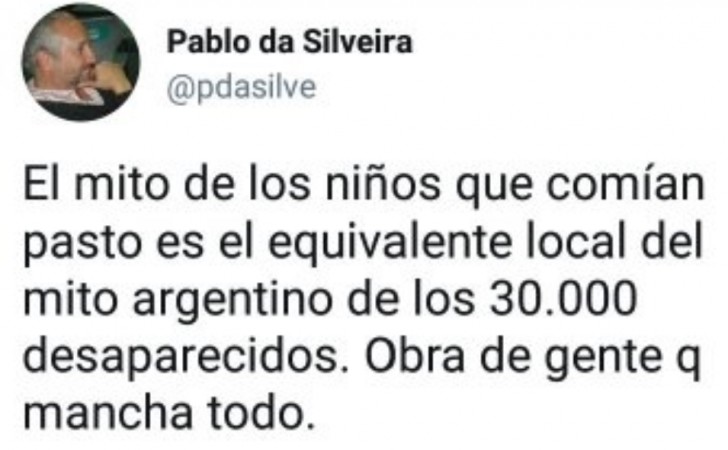 Controversial tweet by Pablo Da Silveira resurfaces in which he questioned that there were 30,000 disappeared in Argentina