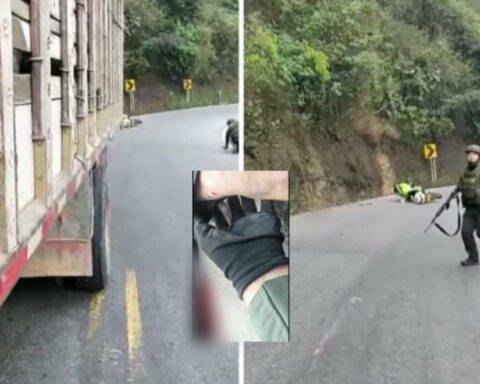 "I need to see where they shoot from", a trucker protected two policemen on a road in Ocaña, they were attacked