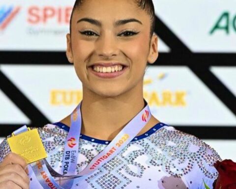Júlia Soares takes gold in traditional gymnastics event in Germany