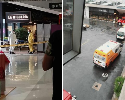 One dead and four intoxicated left inhalation of a strange substance in a well-known shopping center