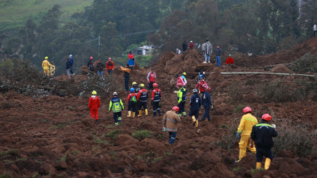 The death toll from a landslide in southern Ecuador rises to 14