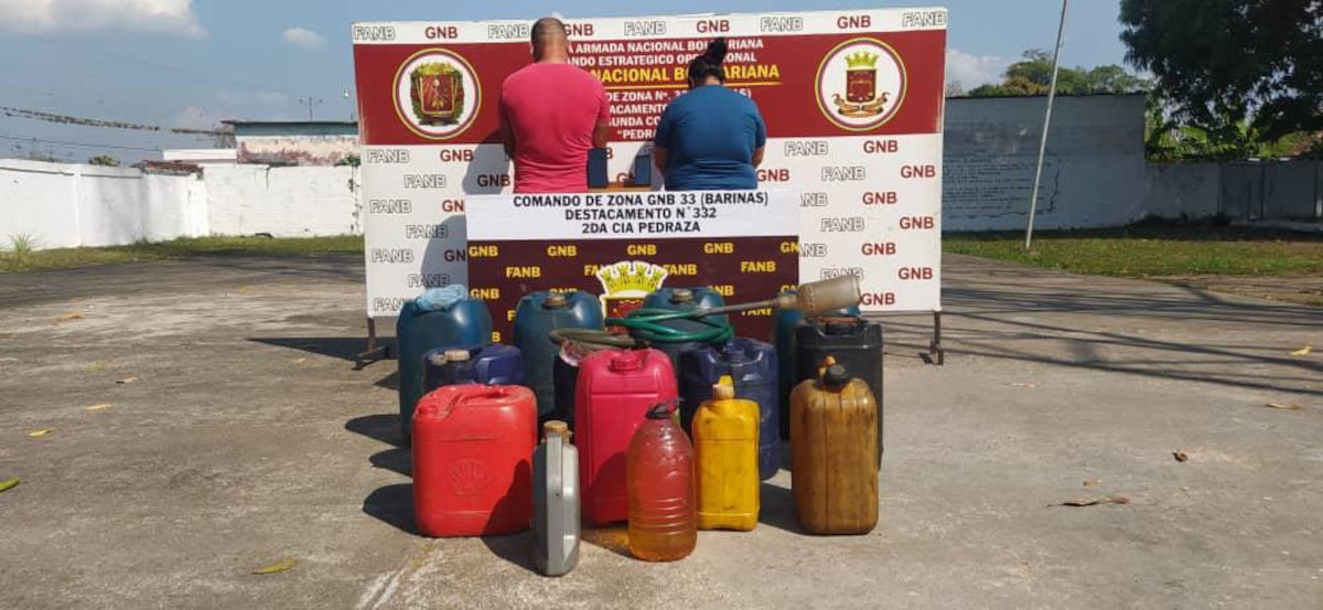 They capture five people with more than 6 thousand liters of fuel in Barinas