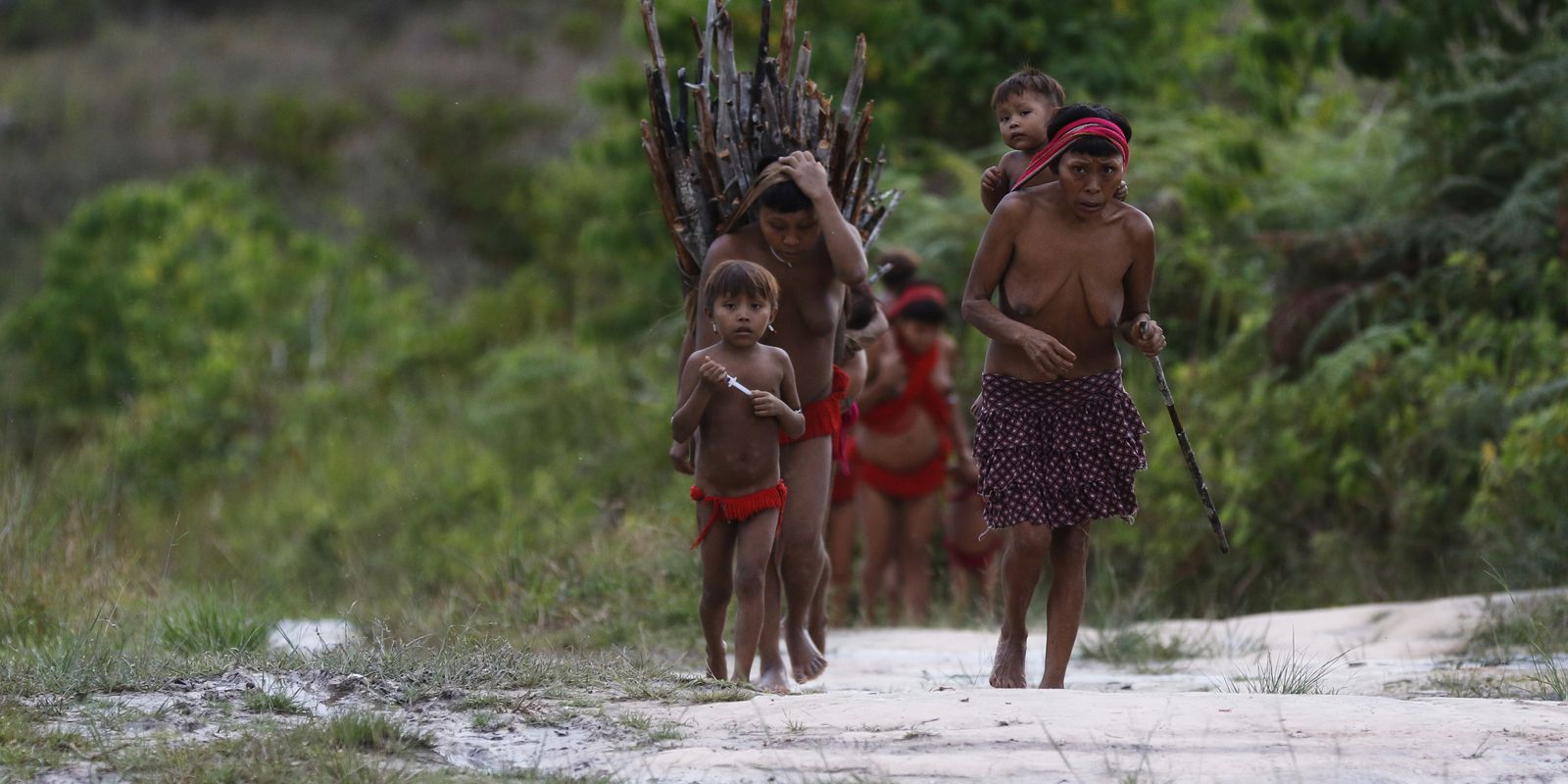 Three satellite internet antennas are installed in the Yanomami area