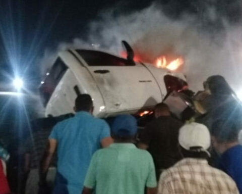 Two people burned and five injured in a road accident in Maracaibo