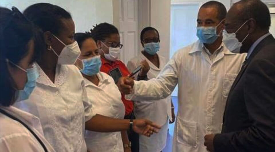 Cuba sends doctors to Antigua and Barbuda, where local staff protest the appalling conditions