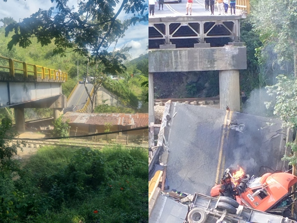 Intendente y un patrullero víctimas mortales del colapso del puente en el Río La Vieja entre Valle y Quindío