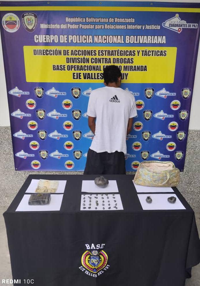 They arrested him with 428 grams of drugs in Ocumare del Tuy