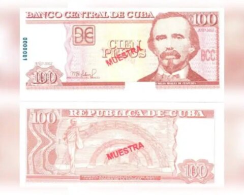 Nuevo billete de 100 pesos cubanos, código Braille