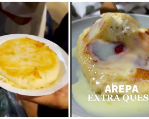 [Video] The arepas with a lot of cheese, and little milk, for which they make long lines