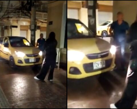 [Video] Young girl "stopped hard" to taxi drivers who put the car on a pedestrian path