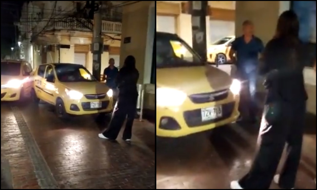 [Video] Young girl "stopped hard" to taxi drivers who put the car on a pedestrian path