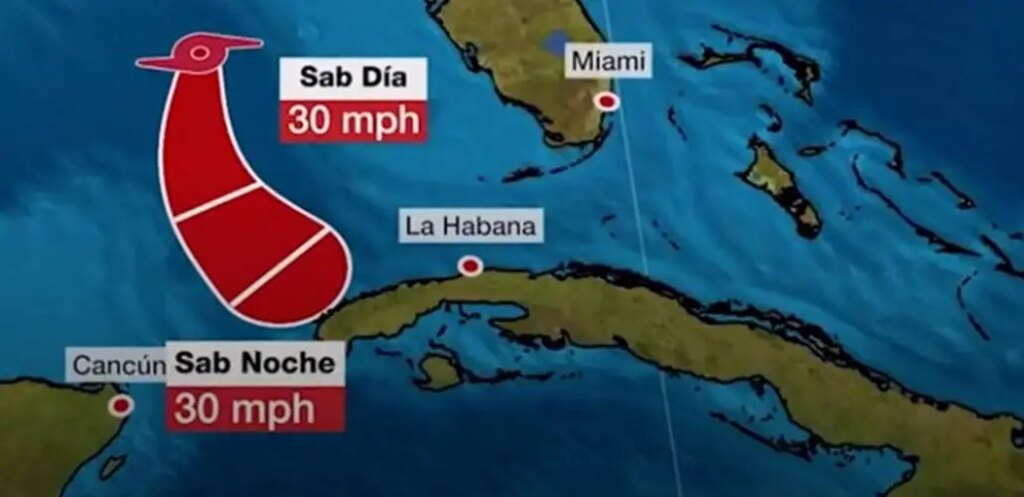 Cono de trayectoria de la tormenta tropical Arlene