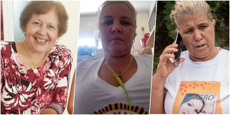 Alina Bárbara López, Diasniurka Salcedo y Ana Mary García, tres de las personas arrestadas este miércoles en Cuba