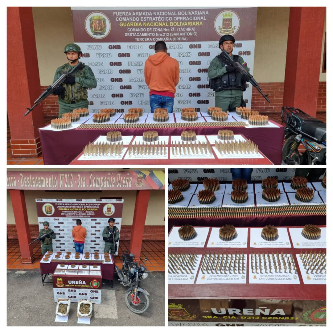 They arrested a trochero with 4,702 cartridges
