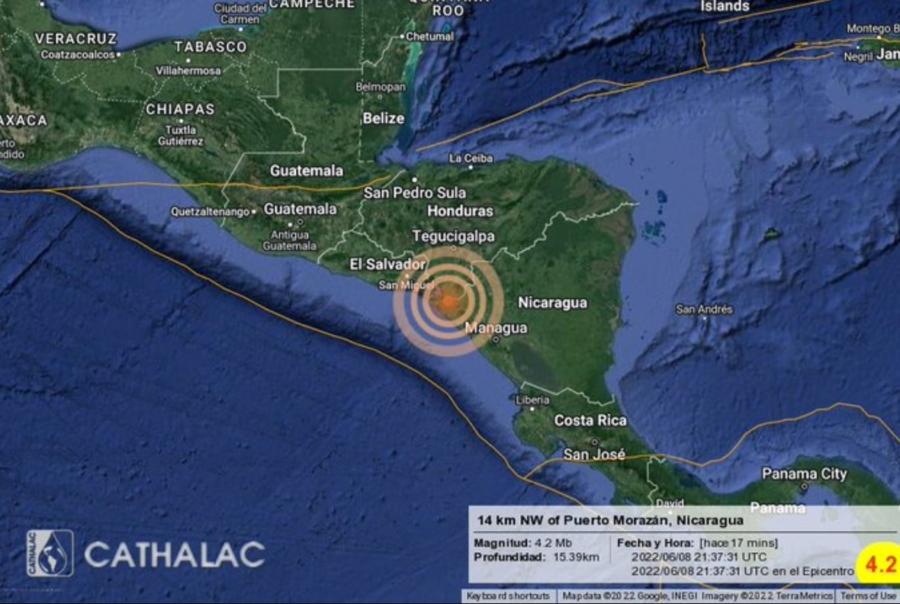 6.8 earthquake shakes Nicaragua, El Salvador and Honduras