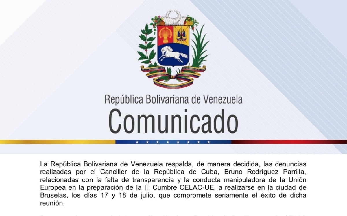 Venezuela supports Cuba and denounces EU manipulation at the CELAC Summit