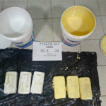 Cocaine is discovered in paint buckets at the Santa Cruz Bimodal Terminal