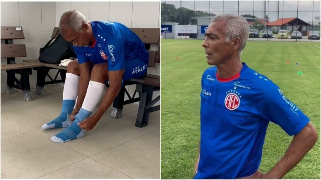 Romario durante su primer entrenamiento conel América