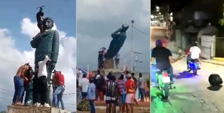 estatuas, Venezuela, Maduro, Chávez. protestas