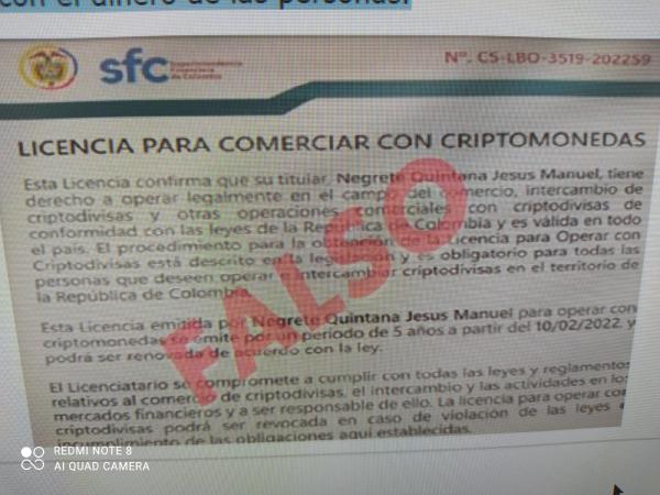 Superfinanciera warned because it does not regulate or endorse cryptocurrency operations