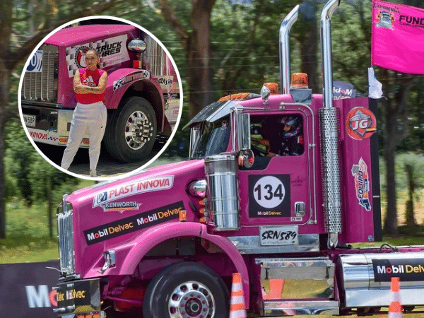 Yulieth Aponte, the only woman to compete in the National Tractor-Trailer Competition in Boyacá