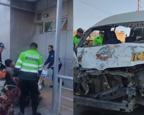 Combi crashes into wall and leaves several passengers injured, in Huancayo (VIDEO)