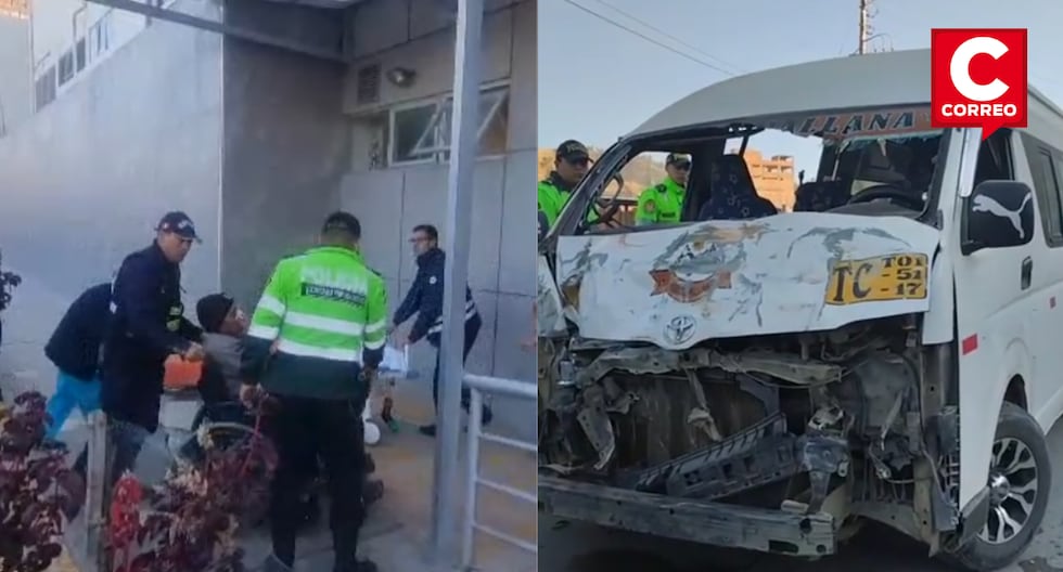 Combi crashes into wall and leaves several passengers injured, in Huancayo (VIDEO)