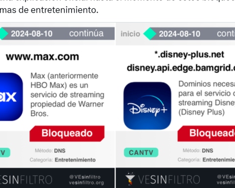 Disney Plus, Max and Mercado Libre join the list of platforms blocked on Cantv