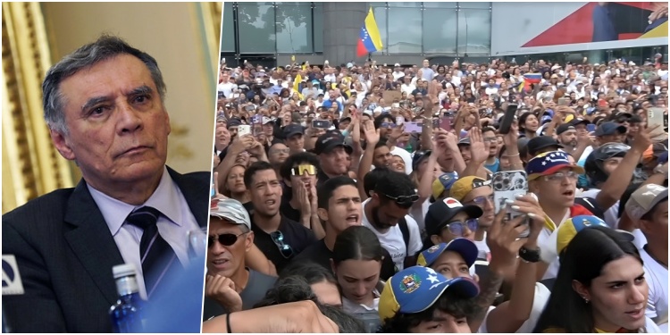 Jamil Mahuad / Manifestantes contra el fraude electoral en Venezuela, en julio de 2024