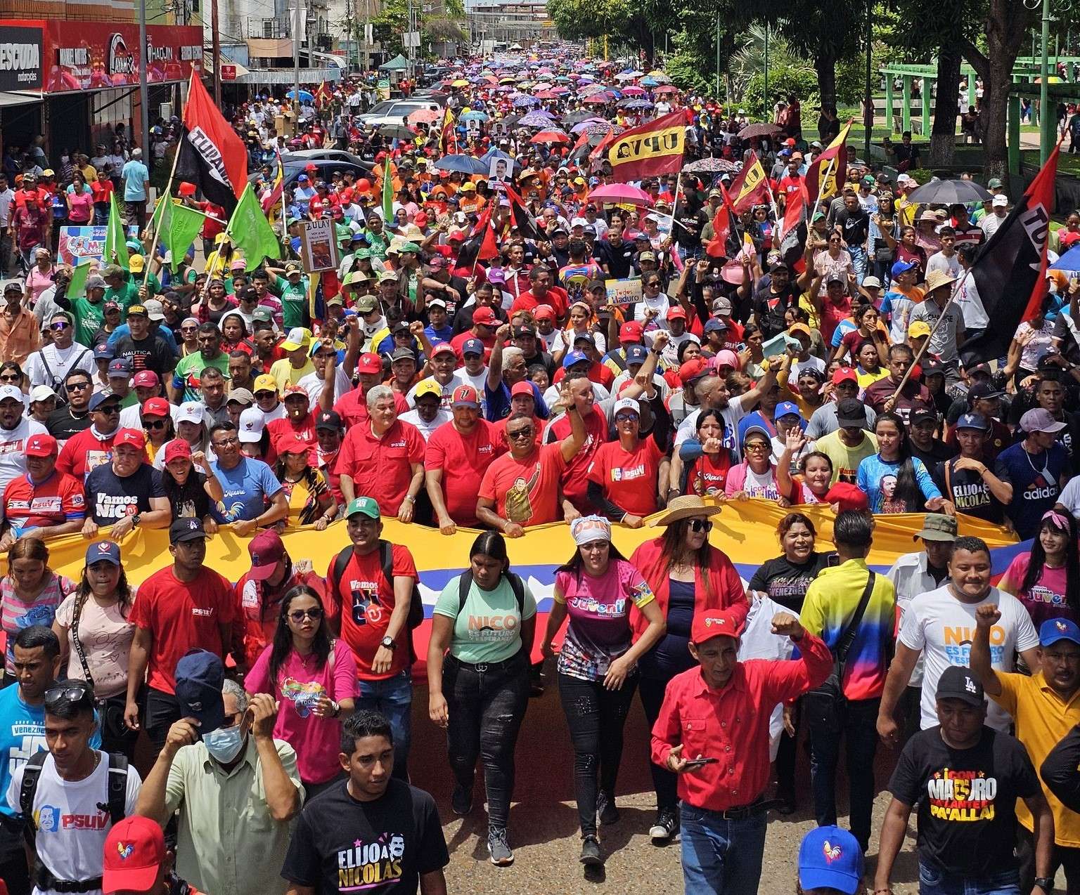 People gather in favor of peace and in support of Maduro