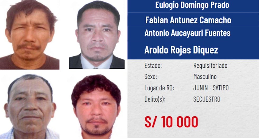 Satipo: 10 thousand soles offered for the capture of those involved in the disappearance of four people