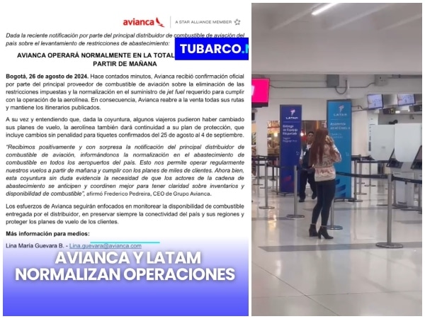 «Ya apareció el combustible»: Avianca y LATAM anuncian que sus operaciones regresan a la normalidad