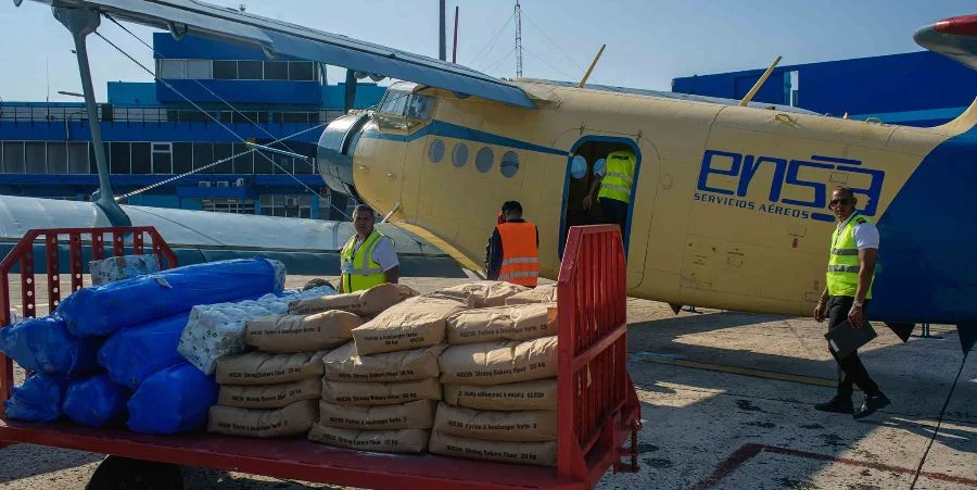 Una operación de transporte de carga en Cuba